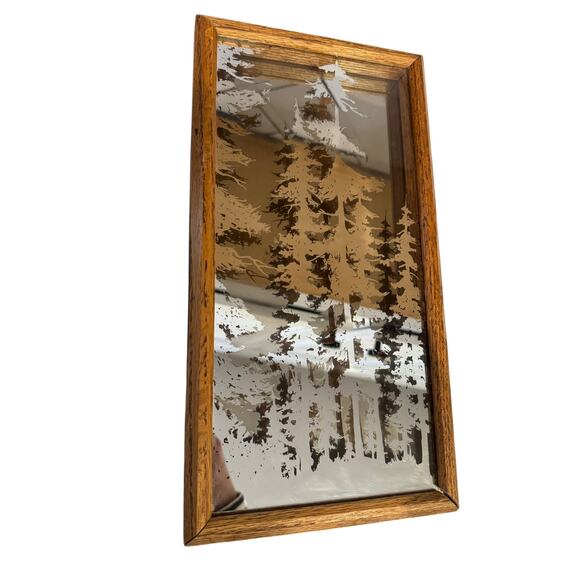 Vintage Other - Rare Dimensional Design pine tree mirror 3D framed shadow box vintage 13”